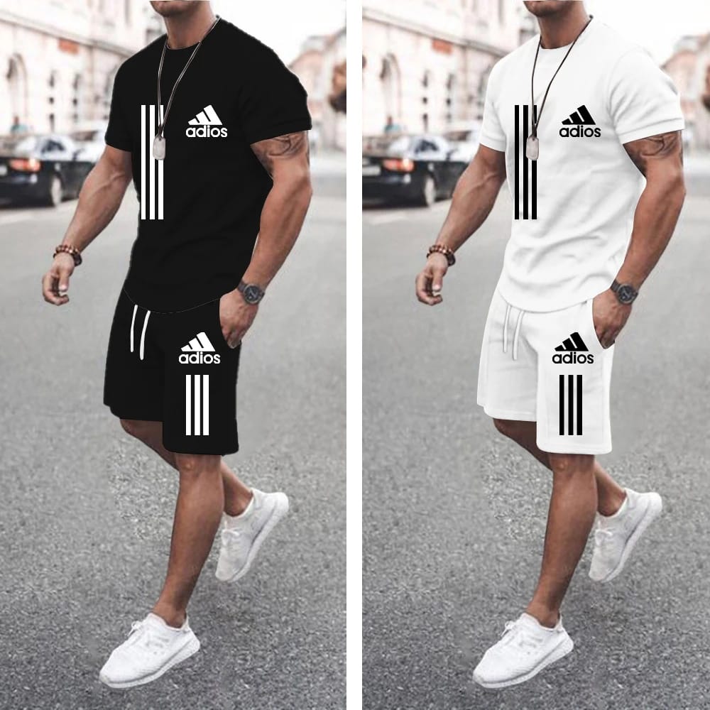 2024 New Summer Men's Suits Large Size Casual Fashion Sportswear 3D Digital Printing Men's Short-sleeved T-shirt Shorts Suit