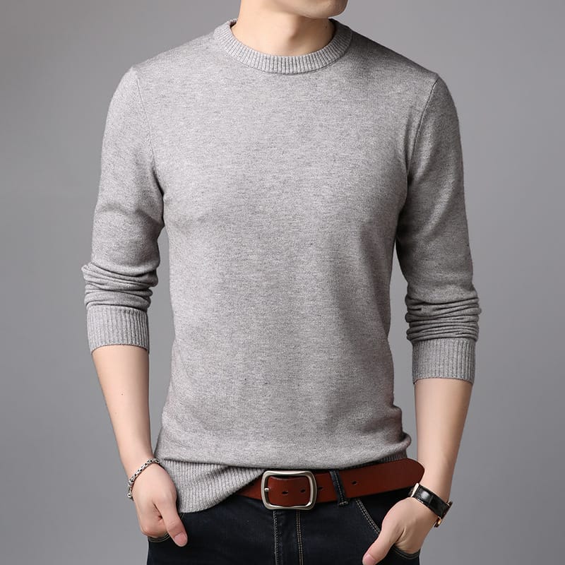 MRMT 2024 Brand Men's Sweaters Pure Color Slim Young Sweater  Round Collar Big Size Pullover for Man Tops Thin Sweater
