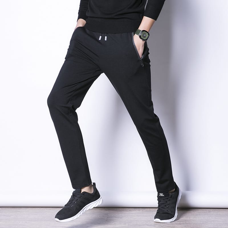 MRMT 2024 Brand New Spring and Autumn Men's Trousers Leisure Cotton Pure Color Pants for Male Pocket Zipper Stretch Trouser