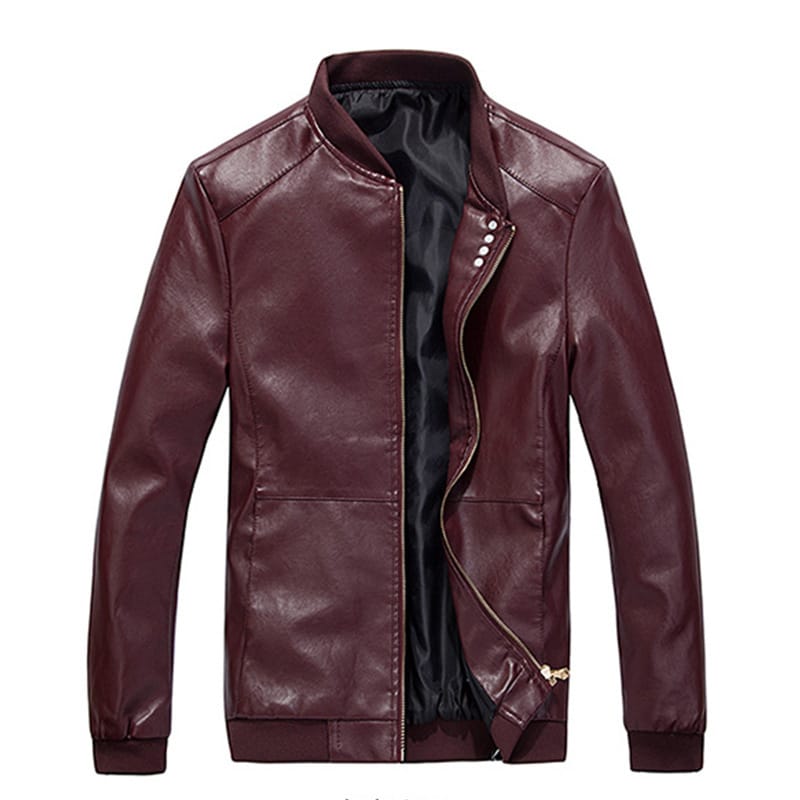 MRMT 2024 Brand Spring Autumn Men's Jackets Thin Section Collar Pure Color for Male PU Leather Jacket Clothing Garment