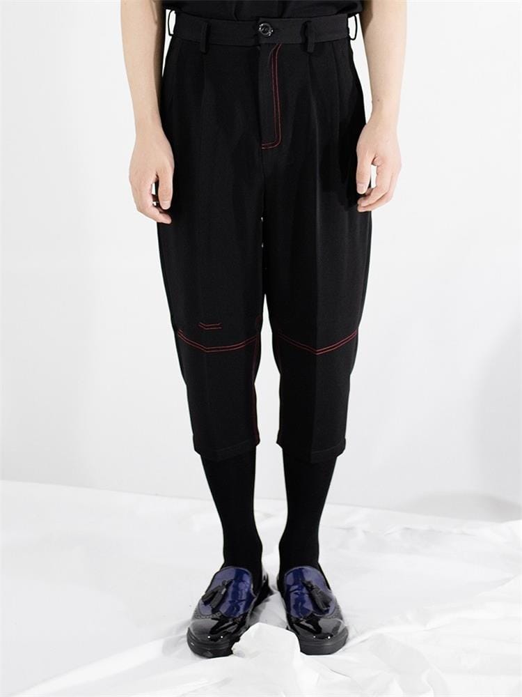 Men's new spring and summer black jeans slim men's red stripe casual simple jeans Korean version pencil