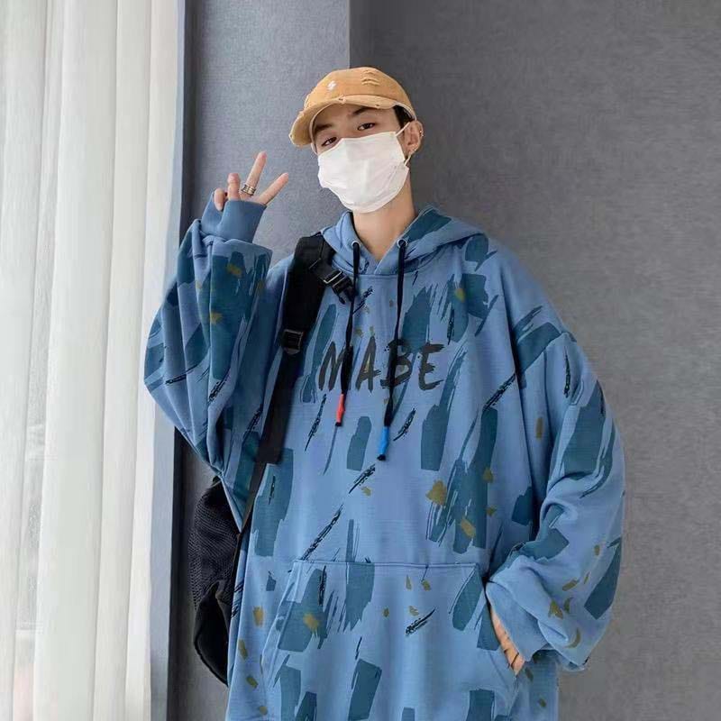 Sweater Men's Hooded Print Autumn 2021 New Oversize Couple Tide Brand Top Loose Wild Jacket