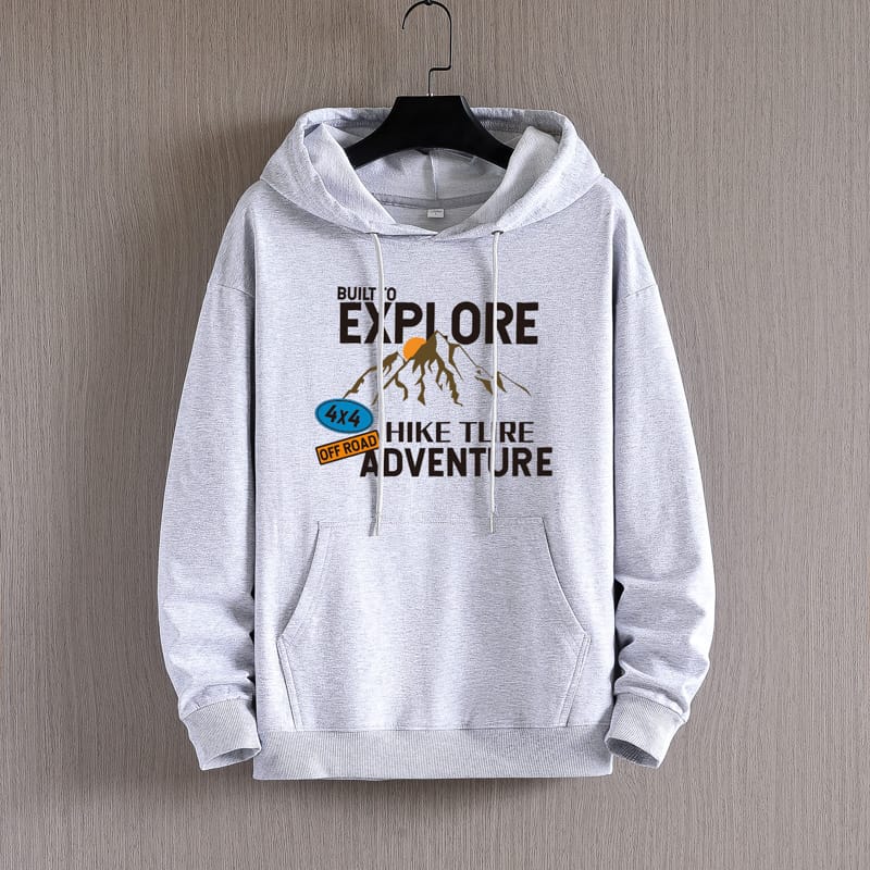 Spring Autumn 2022 New Cotton Hoodie Men's Fashion Trend Solid Printed Comfortable Casual Hoodie Men's Wear