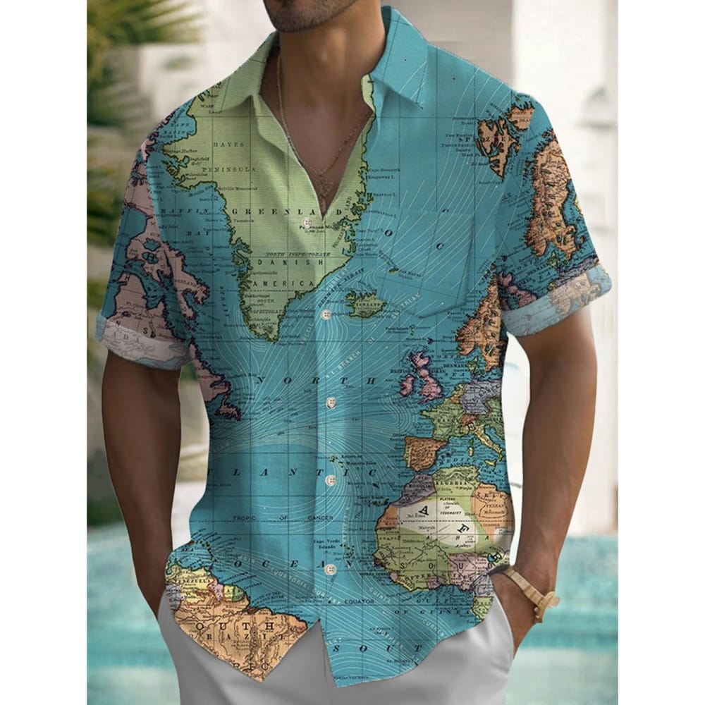 Men's Casual Shirt Hawaiian Shirt Men Summer 3d Print Casual Short Sleeved Shirt For Men Clothing Breathable Shirts