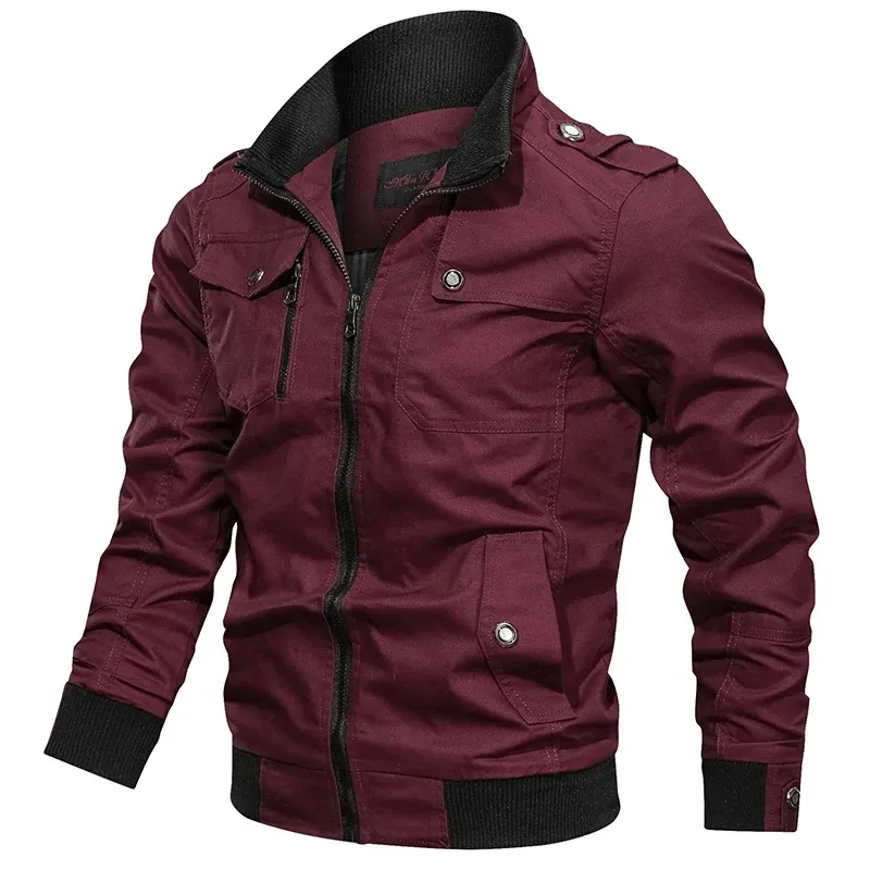 New Men's Cargo Jacket Pure Cotton Streetwear Work Flight Outwear Function Windbreaker Cargo Flight Coat Spring/Fall 2024