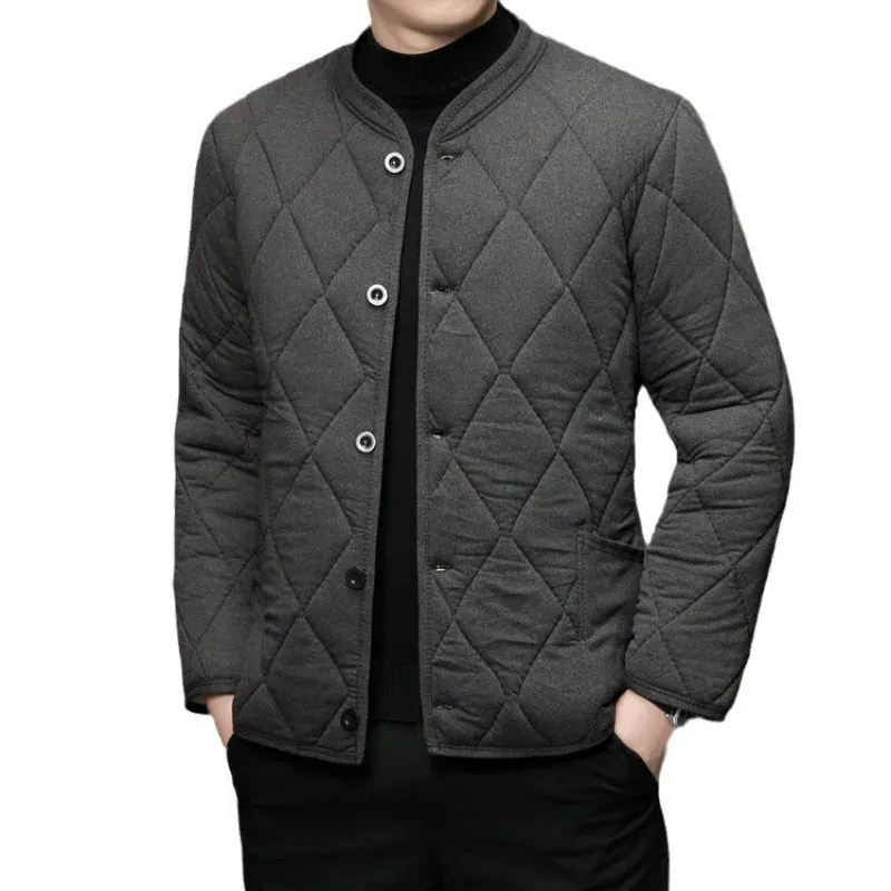 2023 Men's Winter Fleece Thickened Cotton Coat Elastic Casual Coat for Both Inner and Outer Wear Mens Jacket