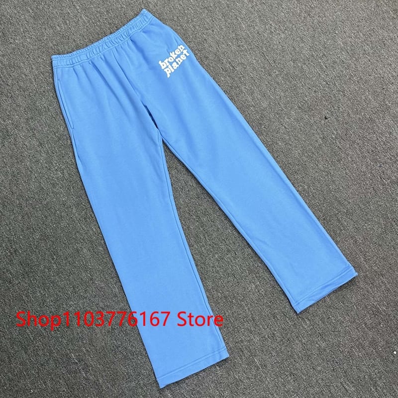Men's Clothing Broken Planet Casual Pants American High Street Hip Hop Foam Logo Print BROKEN PLANET Sweatpants Real Photo