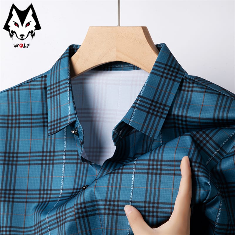 2024 Summer New Men's Business Casual Printed Short Sleeved Shirt Fashion Comfortable Wrinkle Resistant Top