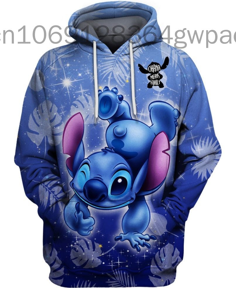 2024 Disney Stitch Fashion Men's Women's 3D Print Hoodie Top Street Style Sweatshirt Casual Hoodie Harajuku Streetwear Hoodies