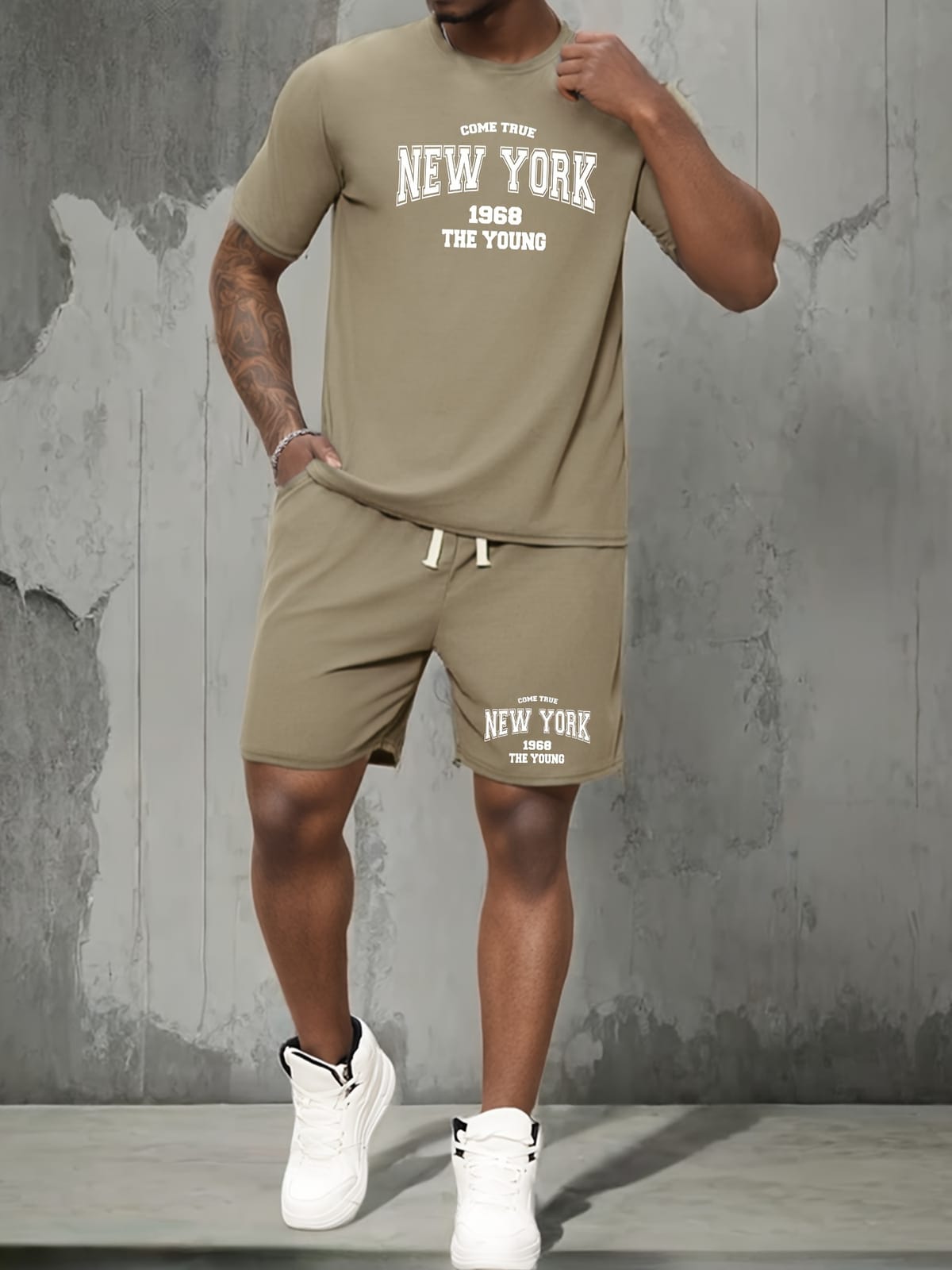 2024 Summer Men's Suit "New York" Letter Print Trend Personality Simple Outdoor Style Men's Summer T Shirt Hot Seller