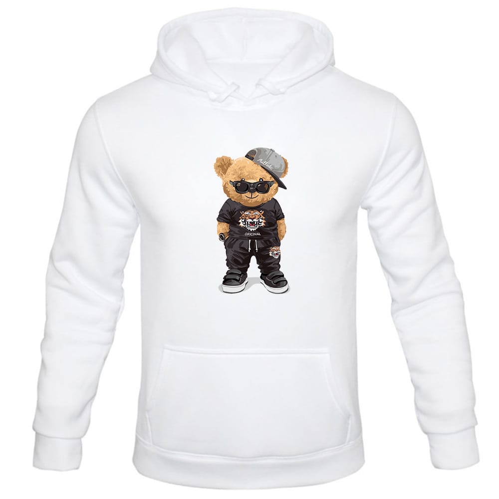 Men's Hoodie Harajuku Funny Bear Y2K Street Fashion Trend Spring Autumn Fleece Hoodie Men's Clothing