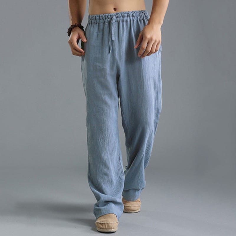 2023 new Men's Comfortable Cotton Linen Pants Male Autumn New Breathable Solid Color Linen Trousers Fitness Pants Streetwear