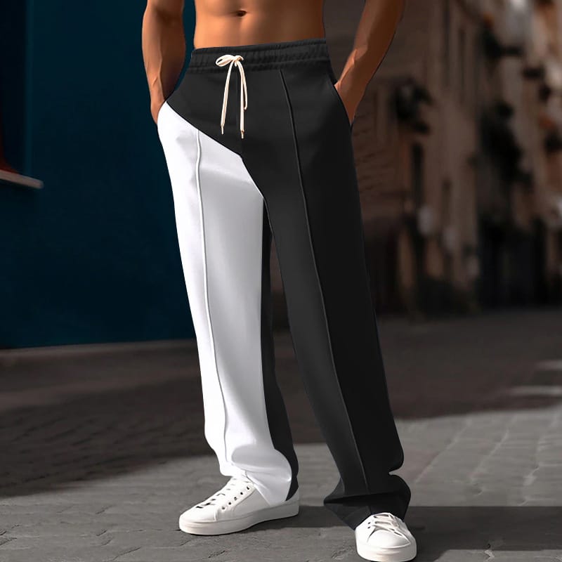 Fashion Men's Slim Sweatpants 2024 Spring New Casual Drawstring Mid Waist Trousers Men Clothing Leisure Contract Color Long Pant