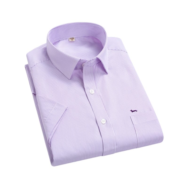 New Summer Men Casual Business Harmont Blouses Short Sleeve 35%Cotton Soft Plaid Slim Fit Men's Shirt Embroidery Blaine