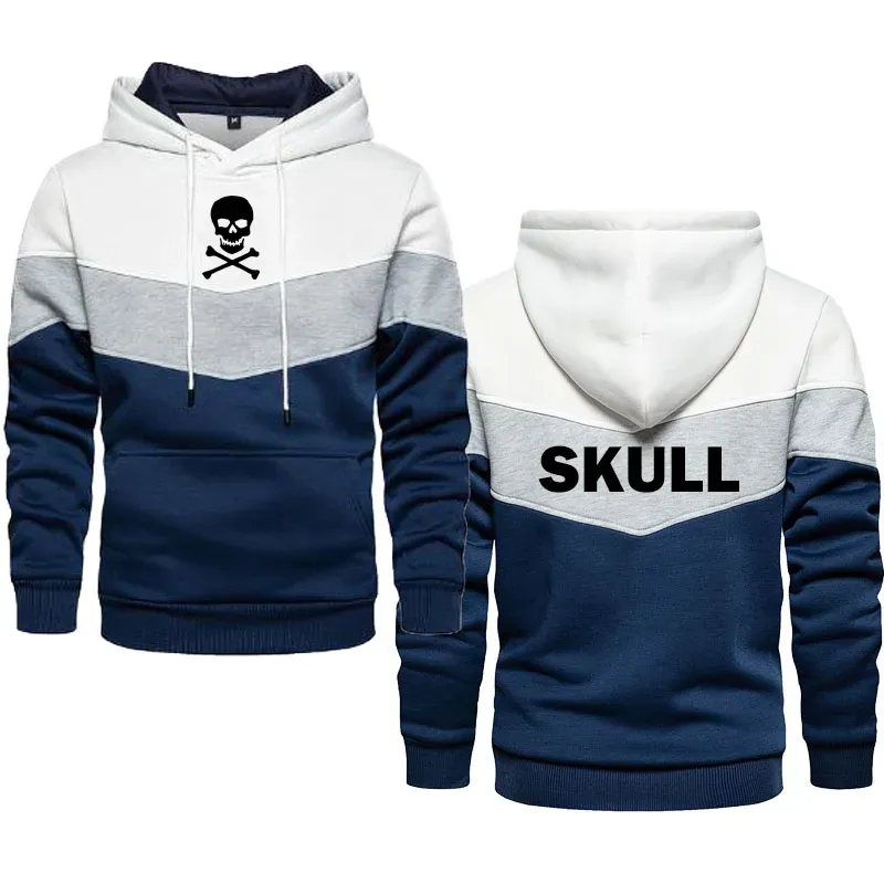 2023 Autumn Thick men's hoodie comfort fleece loose y2k men's pullover skull print Hip-hop High Quality Men's hoodie top