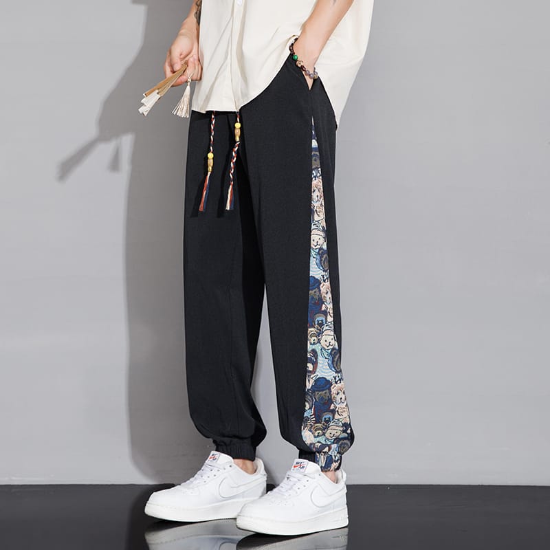 Men's Explosive Small Foot Bundle Drawstring Fashion Port Wind Straight Leg Casual Comfortable Casual Pants