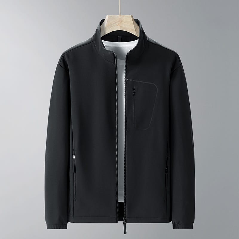 Men's Soft Shell Jacket Autumn New Casual Loose Large Size Business Office Stand Collar Jacket Men's Plus Fat Enlarged Jacket