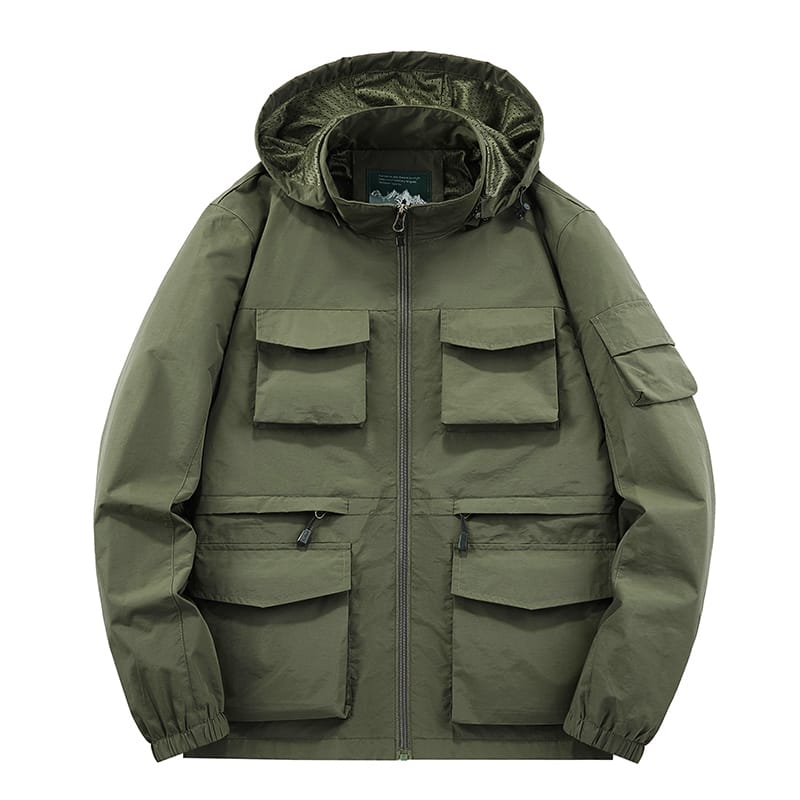 Men's Jackets New Spring Autumn Outerdoor Windbreaker Coats Man Hooded Overcoat Multi-pocket Male Climbing Clothing