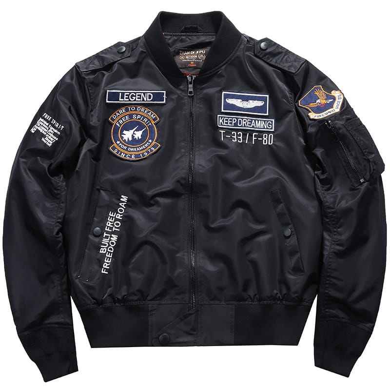 2024 Trendy Men's Baseball Jacket Outdoor Motorcycle Training Suit Windproof Wear-resistant Embroidered Stand Up Collar Top Coat