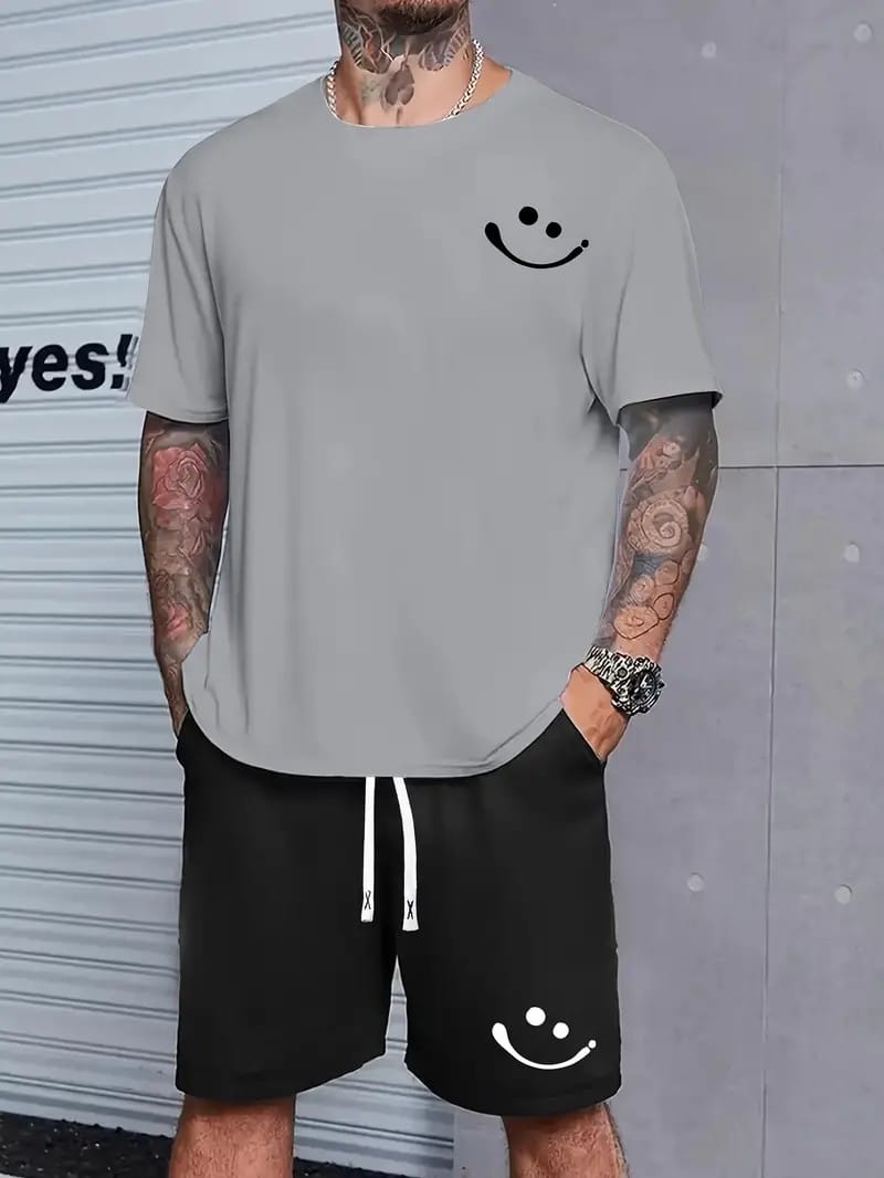 2024 New Summer Men's Sportswear Suit Simple Fashion Sportswear Men's Two Sets Of Casual Short-sleeved T-shirt + Shorts