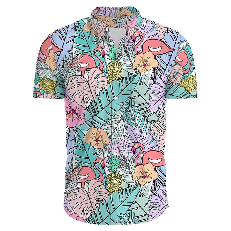Hawaiian Male Social Floral Shirts For Blouse Men 3D Camisas Casuais Print Slim Fit Men's Street Casual Short Sleeves Clothing