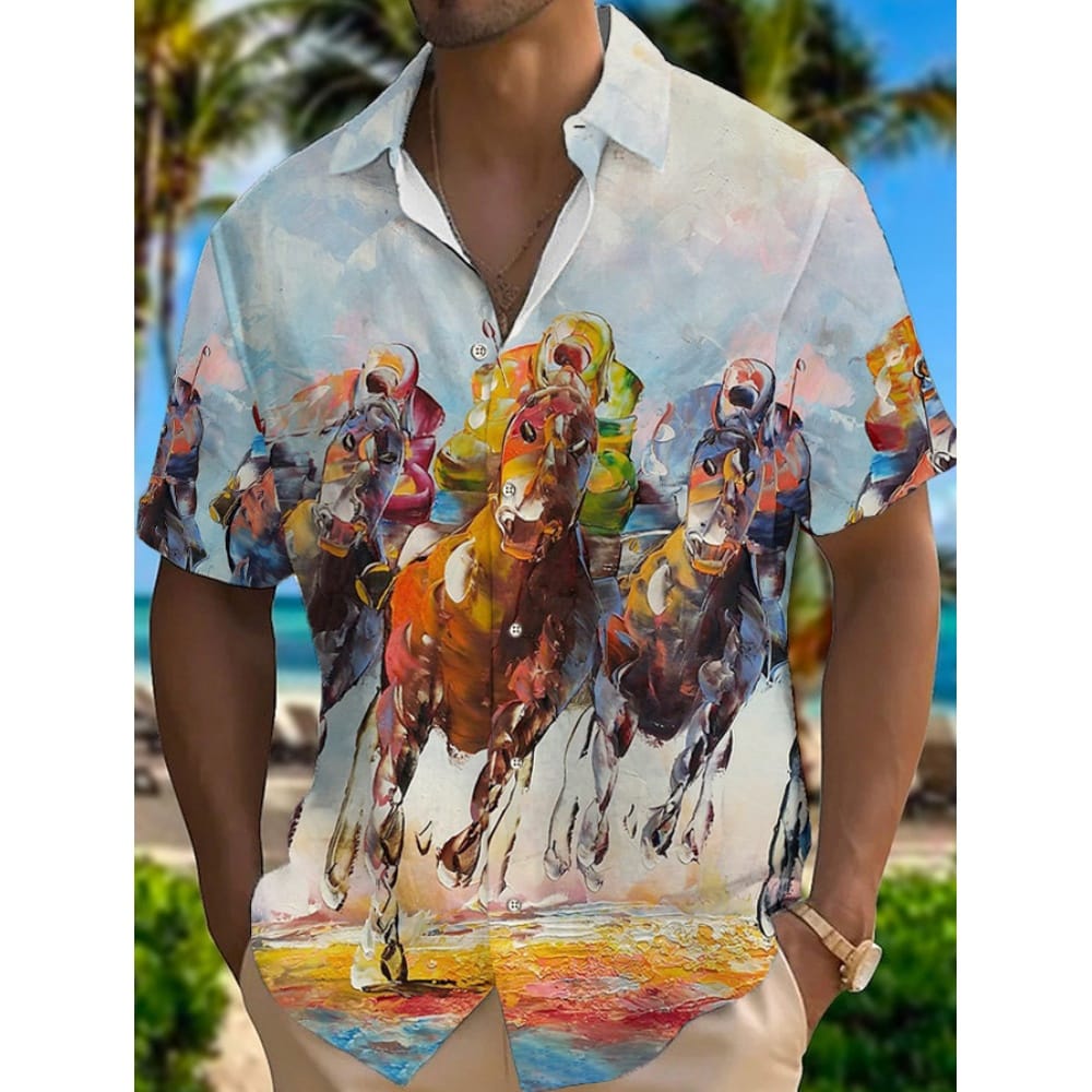 Men's Casual Shirt Hawaiian Shirt Men Summer 3d Print Casual Short Sleeved Shirt For Men Clothing Breathable Shirts
