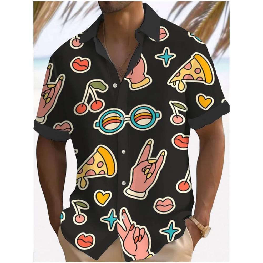 Men's Casual Shirt Hawaiian Shirt Men Summer 3d Print Casual Short Sleeved Shirt For Men Clothing Breathable Shirts