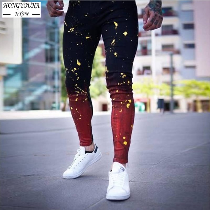Summer Stretch Skinny Ripped Fashion Men's Jeans Men Pants Streetwear Biker Slim Fit Casual Man Sexy Hole Denim Trousers Pants