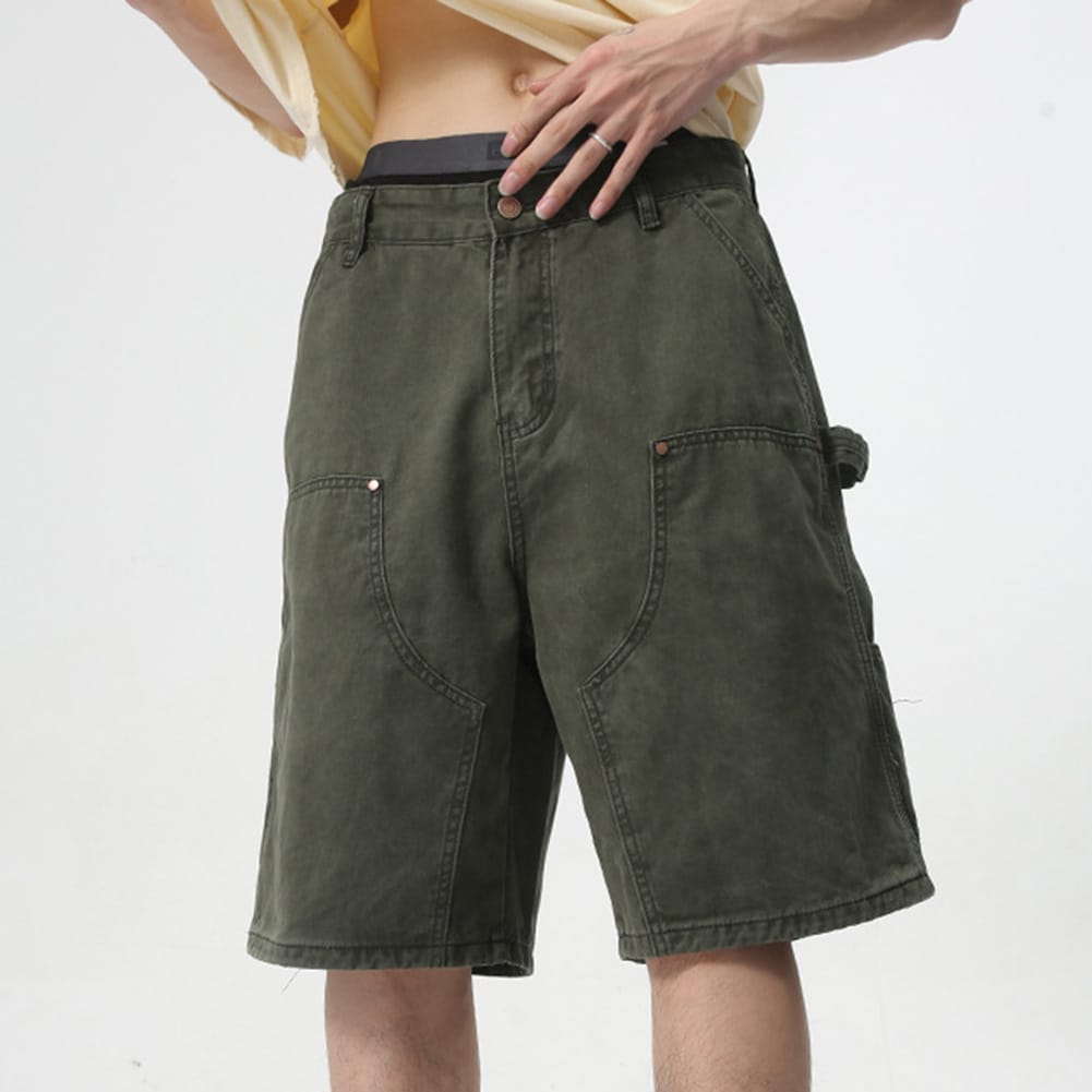 Men's Summer Special Design Knee-length Shorts Multi-pocket Loose-fitting Short Jeans