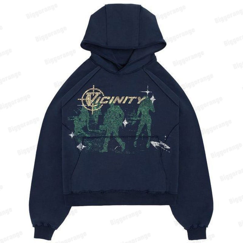 New hiphop green zipper sweater men's and women's personalized streetwear Harajuku anime print long-sleeved fleece top coat