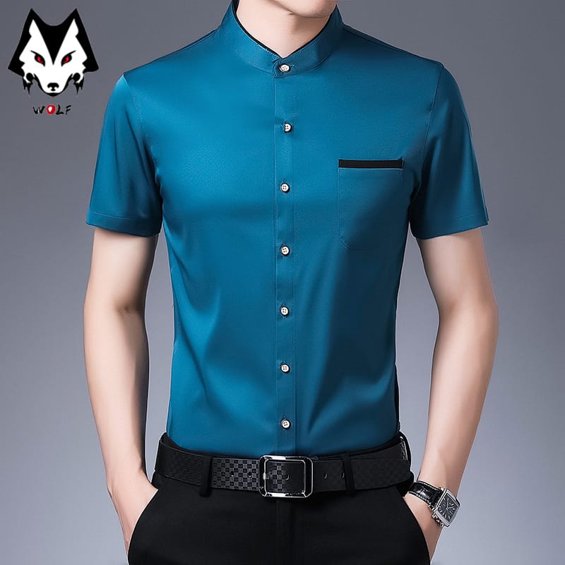 New Spring/Summer Men's Short Sleeve Shirts, Men's Sleeves Slim Fit Casual Shirts, Hot Selling Spot Tops, Men's Fashion Stripe
