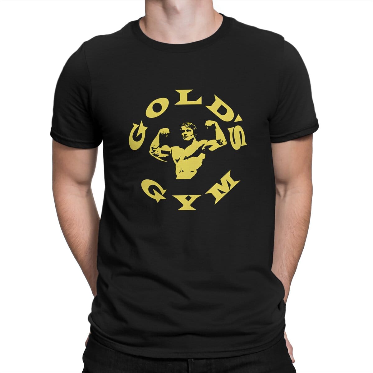 Arnold Schwarzenegger Golds Gym Print T Shirt Goth Men's Tees Summer Clothing Harajuku Crewneck TShirt