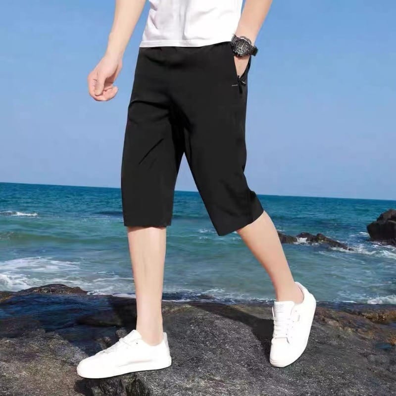 Summer Thin Casual Pants, Men's Ice Silk Pants, Breathable Trend, Fashionable Casual Capris