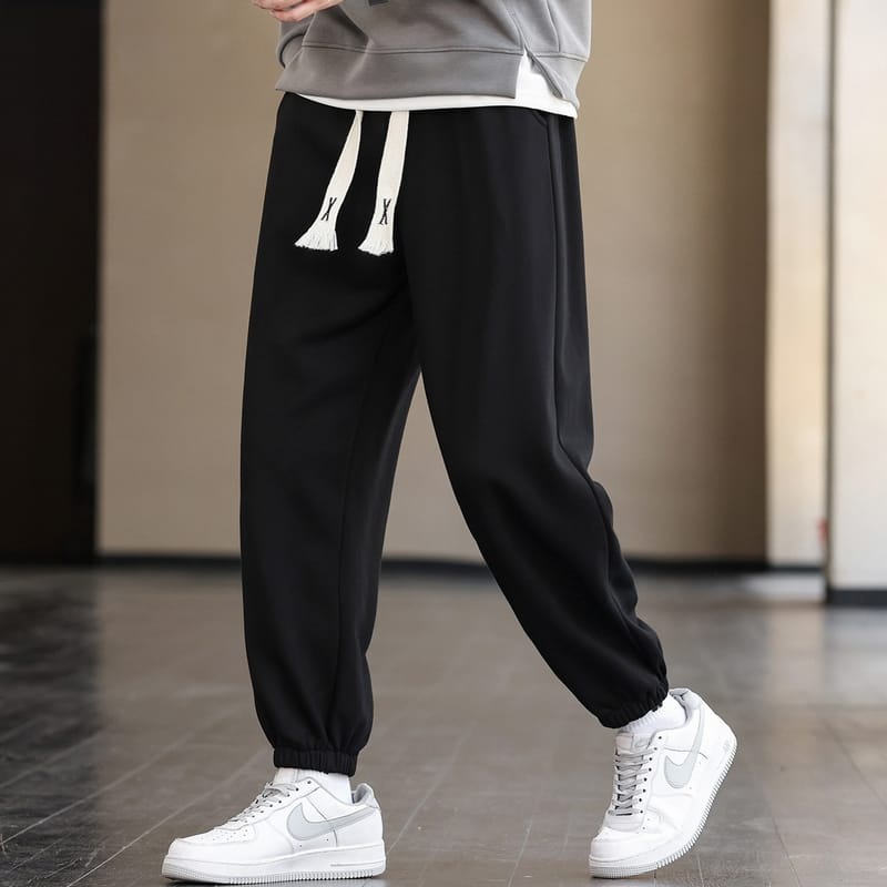 2024 New Autumn Casual Pants Men's Drawstring Long Pant Men's Nine Minute Sports Baggy Streetwear