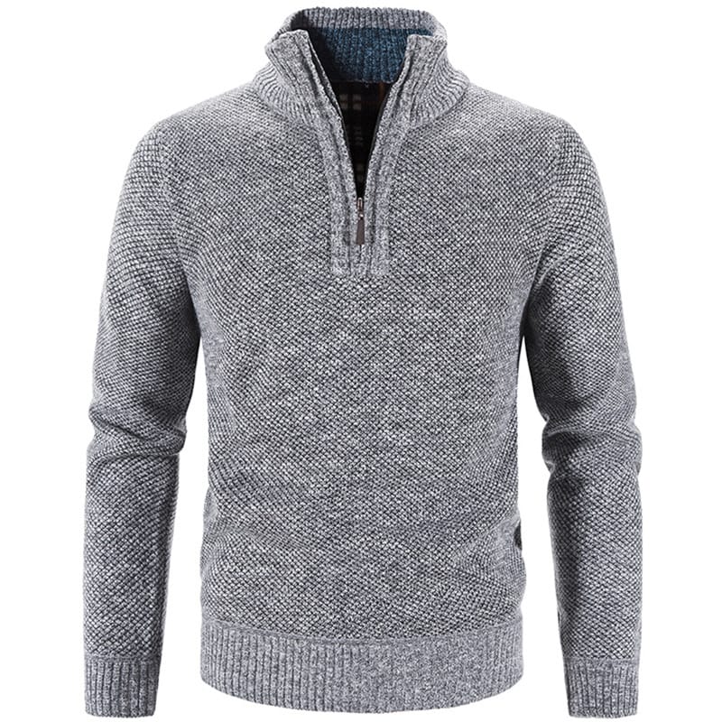 Men's Mock Neck Winter Thick Fleece Sweater Coats Casual Warm Pullover Male Outwer Slim Stand Collar Knitted Pullovers