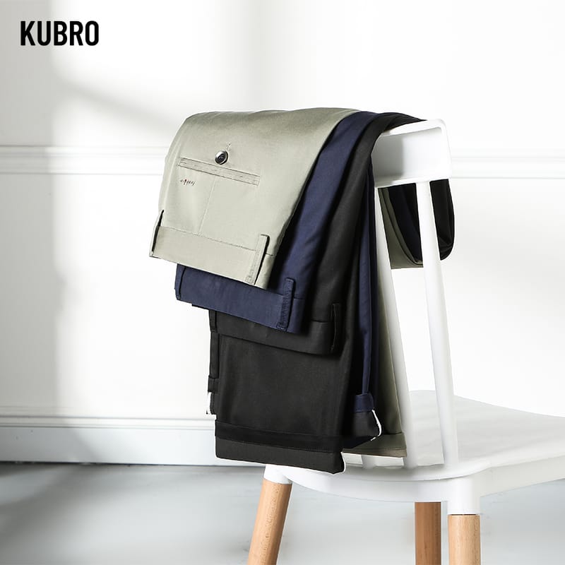 KUBRO Korean Office Men's Business Casual Suit Pants Summer Thin Lyocell Fabric Cotton Soft Loose Straight All Match Trousers