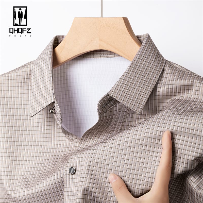 2024 Summer New Men's Business Casual Printed Short Sleeved Shirt Fashion Comfortable Wrinkle Resistant Top