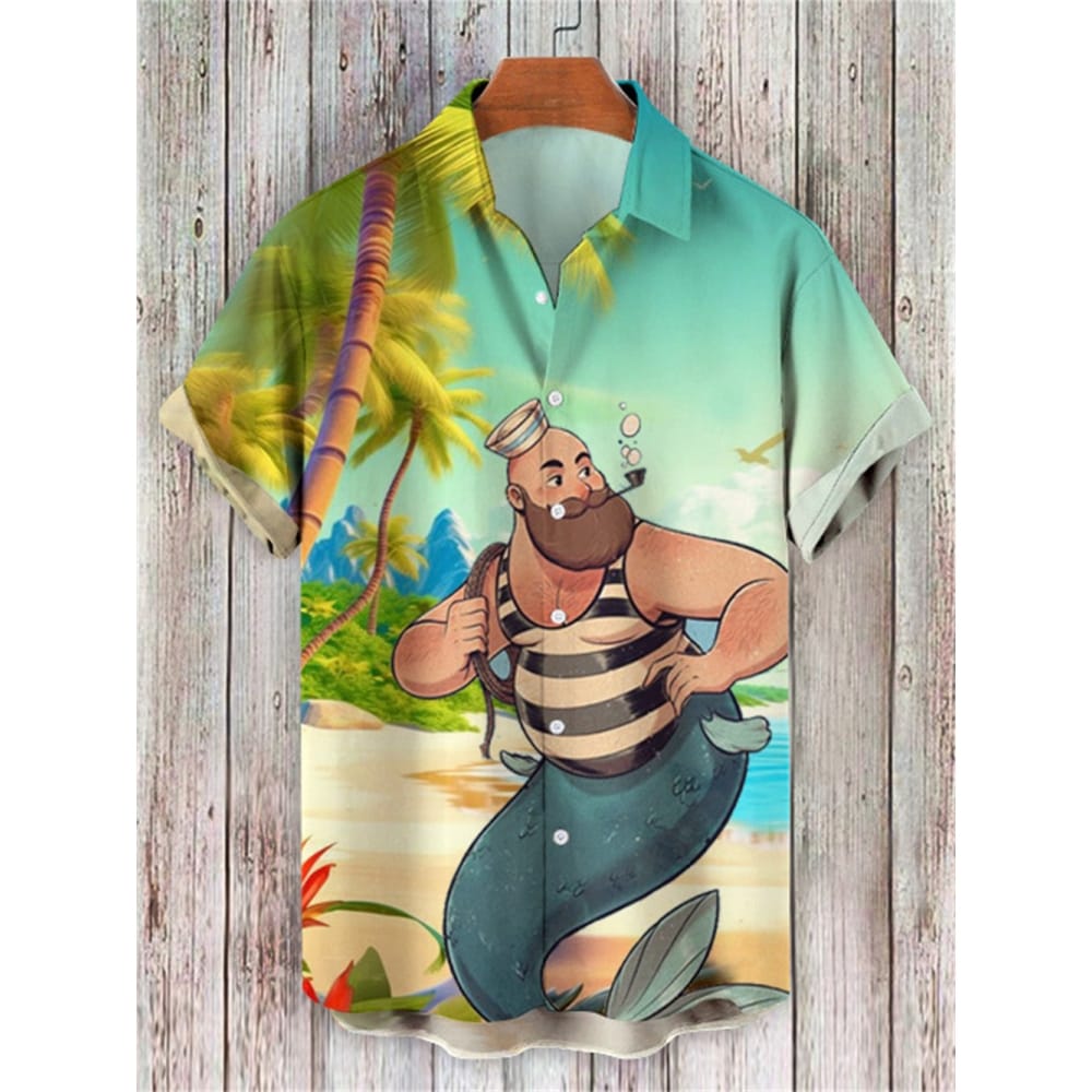 Men's Casual Shirt Hawaiian Shirt Men Summer 3d Print Casual Short Sleeved Shirt For Men Clothing Breathable Shirts