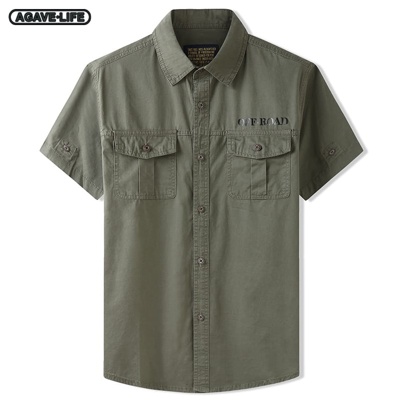 Summer Men's Polo Shirts Multi-pocket Short Sleeve Tooling Tops Men Outdoor Loose Lapel Cotton Breathable Pullover Sport Shirts