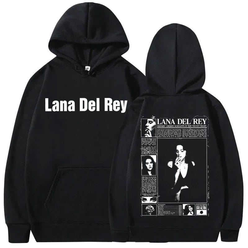 Vintage Lana Del Rey Double Sided Print Hoodie Men Women Hip Hop Oversized Hoodies Casual Sweatshirt Men's Fashion Streetwear