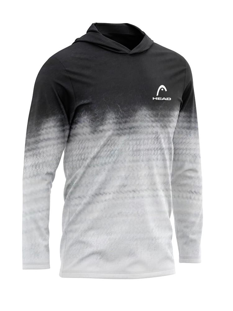 2024 New Summer HEAD Men's Tennis Sportswear Running Sports Long Sleeve Hoodie Men's Fishing Long Sleeve Sun Protection Hoodie