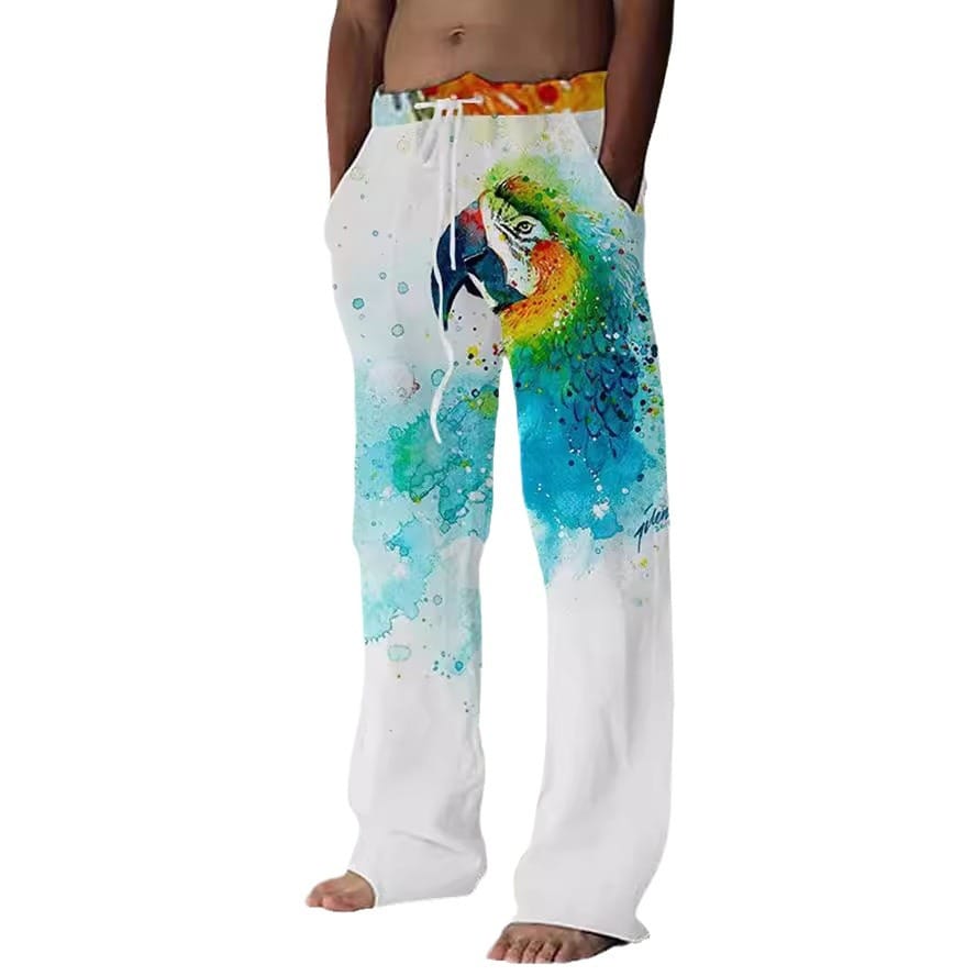 Wholesale of men's straight casual pants in spring, summer, and autumn, loose ethnic style pants manufacturer wholesale