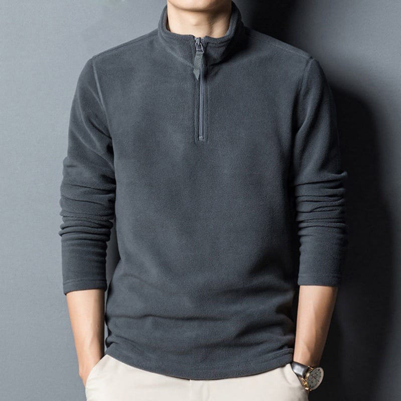 MRMT 2024Brand Men's Turtleneck Solid Color Fleece Half Turtleneck Sweater Fleece Pullover Warm Stand Collar Bottoming Shirt Men