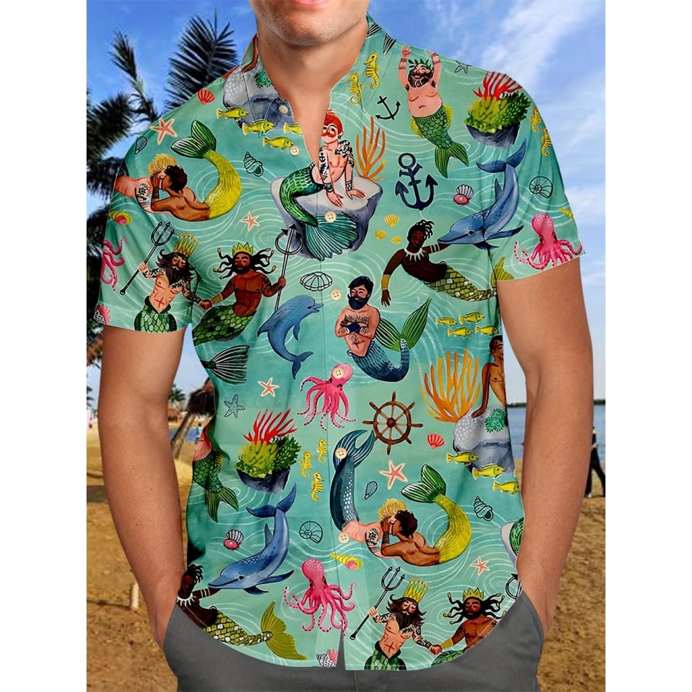 Men's Casual Shirt Hawaiian Shirt Men Summer 3d Print Casual Short Sleeved Shirt For Men Clothing Breathable Shirts