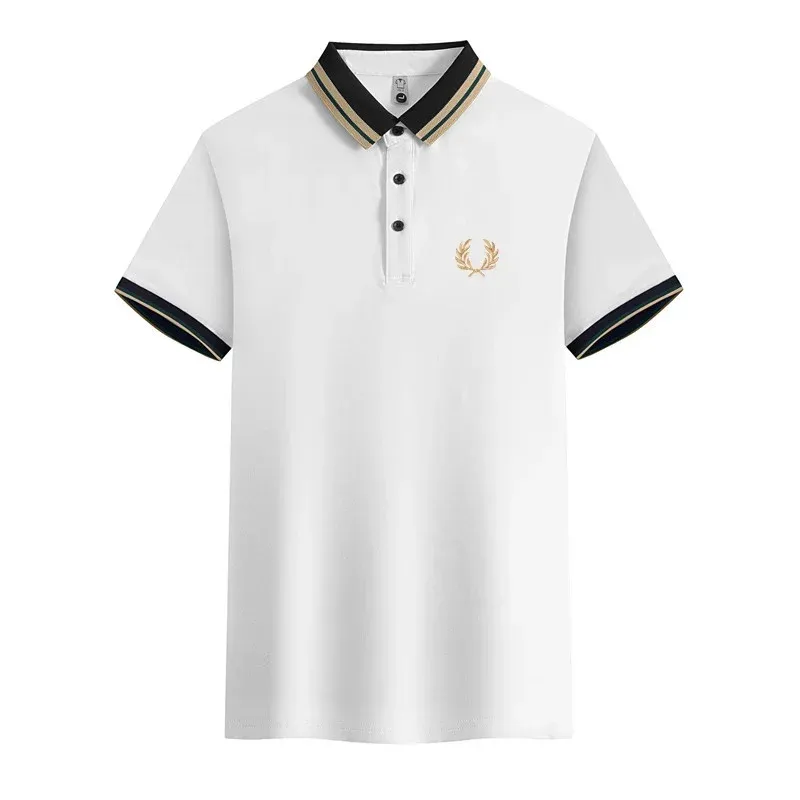 2024 Summer Trend Embroidery Casual POLO T-shirt Men's Clothing High Quality Brand Business Men's Lapel Short Sleeve Polo Shirt