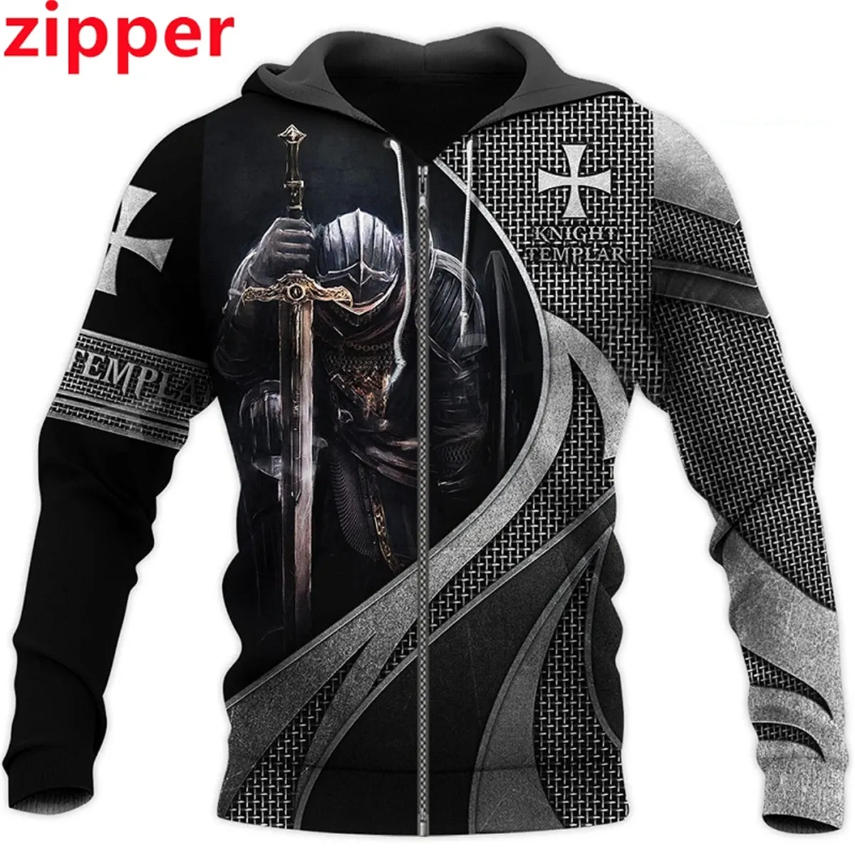 Knights Templar 3d Print Men's Laxity Hoodie Casual Oversized Pullover Popular Streetwear Fashion Sweatshirt Trend Men Clothing