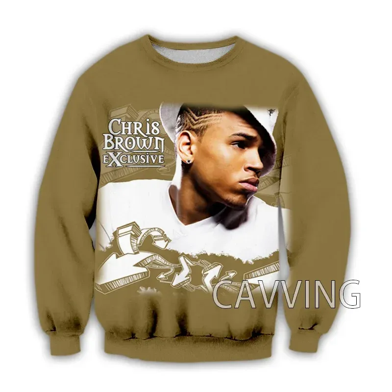 New Fashion Women/Men's 3D Print  Rapper Chris Brown  Crewneck Sweatshirts Harajuku Styles Tops Long Sleeve Sweatshirts   C02