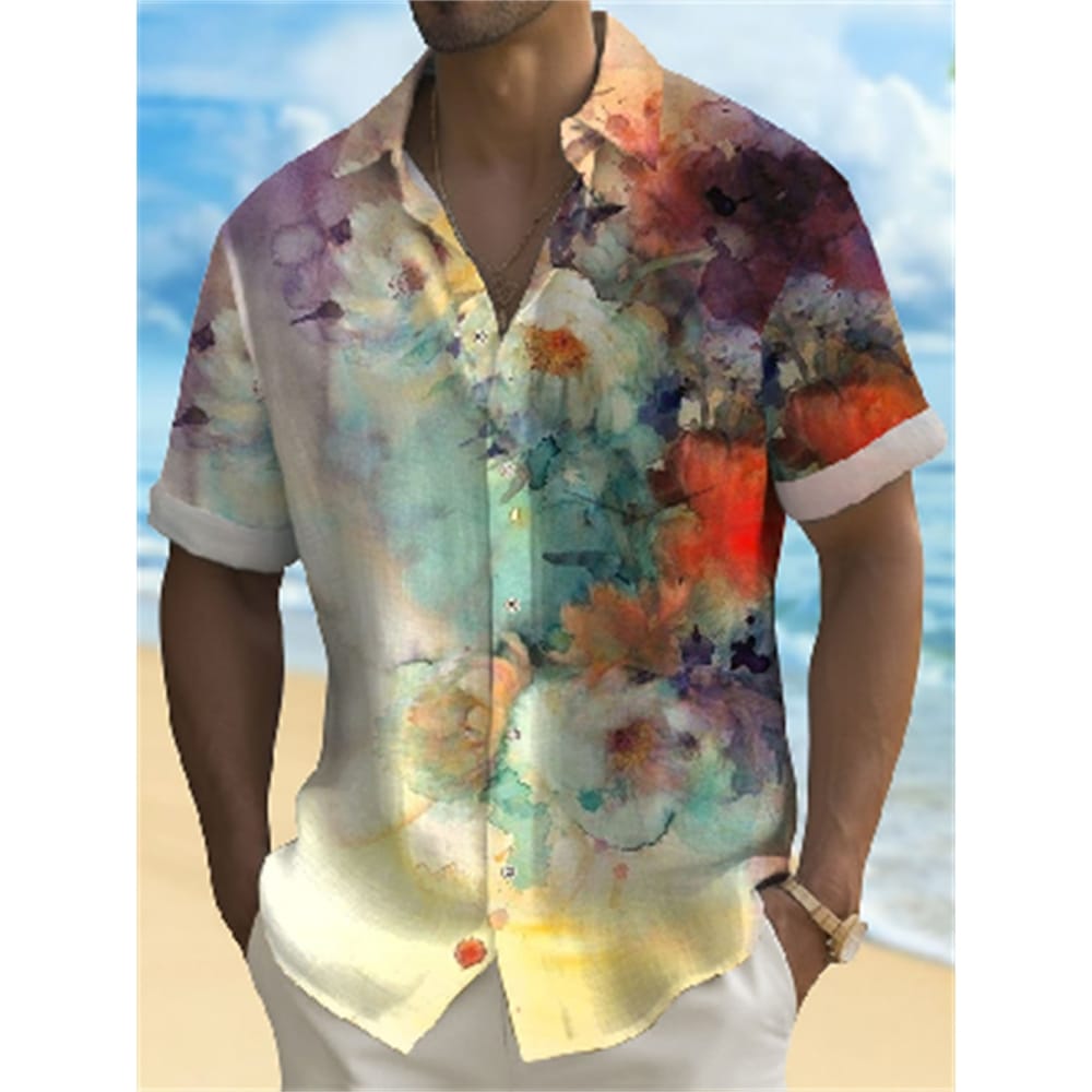 Men's Casual Shirt Hawaiian Shirt Men Summer 3d Print Casual Short Sleeved Shirt For Men Clothing Breathable Shirts