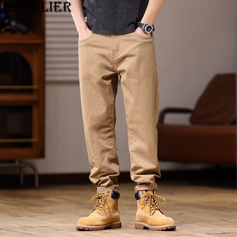 plus size Men's pants new casual male Khaki big size harem pants men trousers cotton pants 46 48