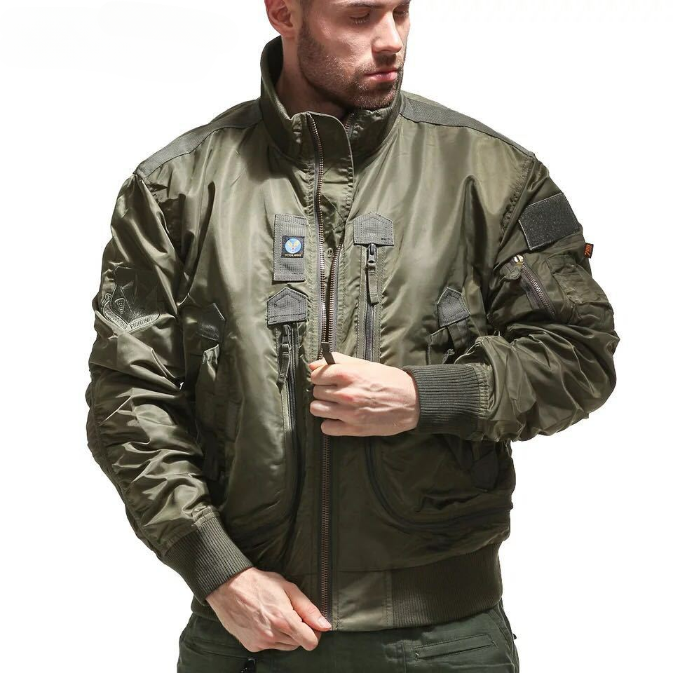 Men's Baseball Collar Jacket Spring Autumn New Camouflage Multi Pocket Outdoor Adventure Stand Up Collar Coat Men Flight Jacket